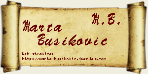 Marta Bušiković vizit kartica